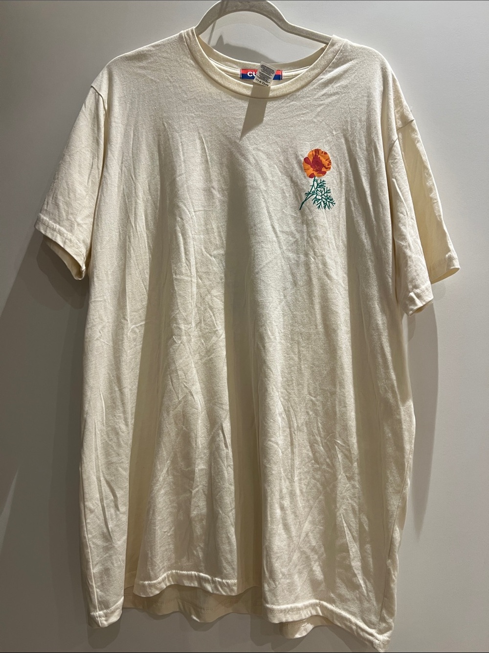 Culk brand Cream Floral Poppy Graphic Tee size XL